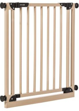 Safety 1st Essential Wooden Gate Step, Cancelletto di Sicurezza per Bambini, Cancelletto per Porte, Scale e Vani, dimensione 73-80 cm, Montaggio a Pressione senza Forare il Muro, colore Legno Naturale