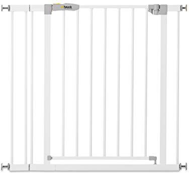 Hauck Cancelletto di Sicurezza per Bambini Stop N Safe 2 incl. Estensione da 9cm Cancelletto per Bambini da 84 a 89 cm Fissaggio a Pressione, Estensibile Per Porte e Scale Bianco, Metallo