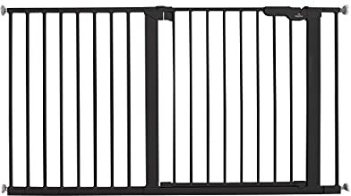 BabyDan Premier, cancelletto extra largo per scale, copre aperture tra 132,5 – 138,7 cm, cancello per bambini, cancello di sicurezza, in metallo, nero, prodotto in Danimarca – (cancello per animali