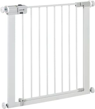 Safety 1st Easy Close Metal Cancelletto di sicurezza in metallo per bambini, porte, scale, vani con apertura 73-80 cm, allungabile fino a 136 cm con estensioni vendute separatamente, in metallo bianco