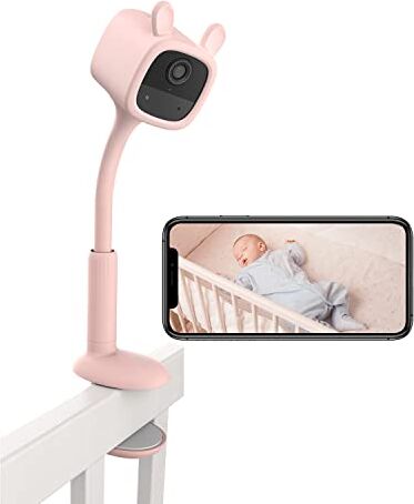 EZVIZ BM1 Baby Monitor a batteria, Videocamera di sorveglianza Interno Wifi, Rilevamento del pianto e PIR, Visione notturna senza luce, Cameretta Neonato, per Bambini Anziani Animali, Colore rosa