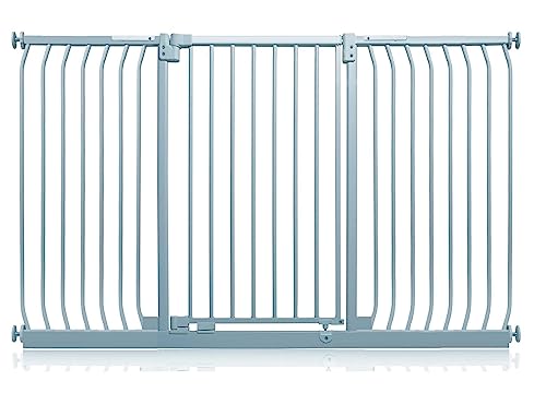 Safetots Extra Alto Elite Cancellino di Sicurezza, 170cm 179cm, Grigio Opaco, Altezza Extra Alto 100cm, Cancelletto di Sicurezza a Pressione per Scale, Barriera di Sicurezza, Installazione Facile