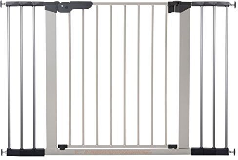 BabyDan 1 Barriera cancelletto a fissaggio con pressione, per Porte o scale, colore: argento/nero, 73 80.5 cm