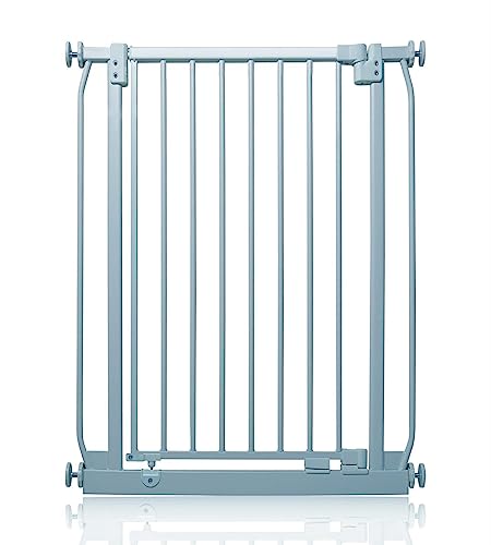 Safetots Extra Alto Elite Cancellino di Sicurezza, 71cm 80cm, Grigio Opaco, Altezza Extra Alto 100cm, Cancelletto di Sicurezza a Pressione per Scale, Barriera di Sicurezza, Installazione Facile