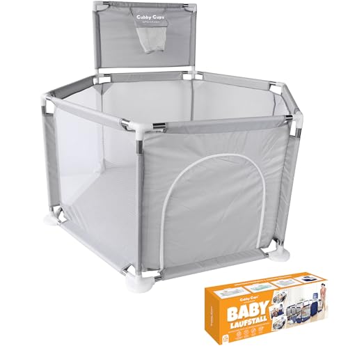 Gubby Gups ® Box per bambini con cestino da basket, 120 x 120 x 66 cm e come aiuto per primi passi