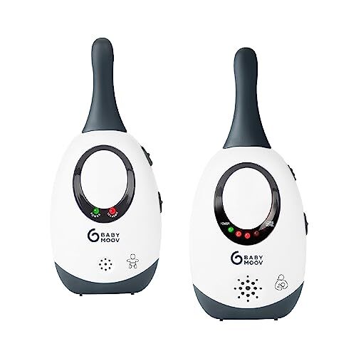Babymoov Babyphone Simply Care Audio con funzione VOX, doppio allarme e 2 adattatori, portata 300 m, grigio, 03 milliliters, 0.28 kilograms, 1 unità, 1