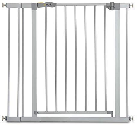 Hauck Cancelletto di Sicurezza per Bambini Stop N Safe 2 incl. Estensione da 9cm Cancelletto per Bambini da 84 a 89cm Fissaggio a Pressione, Estensibile Per Porte e Scale Metallo Grigio