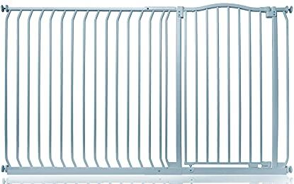 Safetots Cancelletto di Sicurezza Extra Alto con Cima Curva, 171cm 180cm, Grigio Opaco, Extra Alto 100cm in Altezza, Montaggio a Pressione per Scale,Barriera di Sicurezza