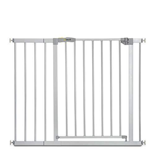 Hauck Cancelletto di Sicurezza per Bambini Stop N Safe 2 Incl. Estensione 21 cm Cancelletto per Bambini da 96 a 101 cm Fissaggio a Pressione, Estensibile Per Porte e Scale Metallo, Grigio