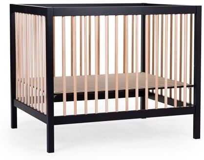 Childhome , Box Bebe, 3 altezze di fondo, Dalla nascita, Ruote amovibili, sistema frenato, Materiali Premium, Legno di Faggio, Parco 97, 98 x 78, Nero/Naturale