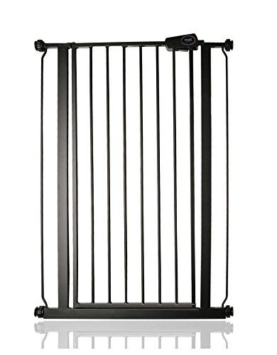 Safetots Cancello di Sicurezza Extra Alto in Metallo con Chiusura a Pressione, 75cm 82.6cm, Nero Opaco, Altezza 104cm, Cancello per Scale Extra Alto, Cancello per Bambini Alto