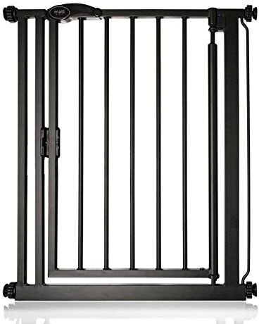 Safetots Cancelletto per Scale a Chiusura Automatica a Pressione, Stretto, 68.5 cm 75 cm, Nero opaco, Cancelletto a Chiusura Automatica per Bambini, Barriera di Sicurezza per Bambini