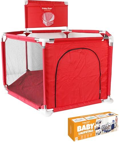 Gubby Gups ® Box per bambini con cestino da basket, 120 x 120 x 66 cm e come aiuto per primi passi