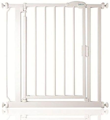 Safetots Cancelletto per Scale a Chiusura Automatica a Pressione, Extra Stretto, 61 cm 66.5 cm, Bianco, Cancelletto a Chiusura Automatica per Bambini, Barriera di Sicurezza per Bambini