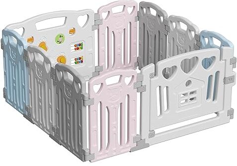 Gupamiga Box per Bambini Sicurezza Barriera Giochi Protezione indoor outdoor con 10 pannelli(classic 8+2 panel)