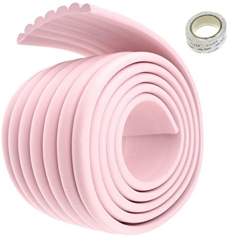 TUKA-i-AKUT TUKA Universale Protezioni 200cm x 80mm, Multiuso Schiuma Anti Collisione per la sicurezza dei vostri Bambini e Neonati, Extra spesso Striscia Protezione per Superfici o Bordi, Rosa, TKD7002-pink