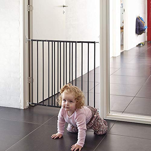 Safetots Cancelletto di Sicurezza per la parte superiore delle scale, fissaggio tramite viti, in metallo nero, 62,5 cm 106,8 cm, Cancelletto di sicurezza in metallo per bambini