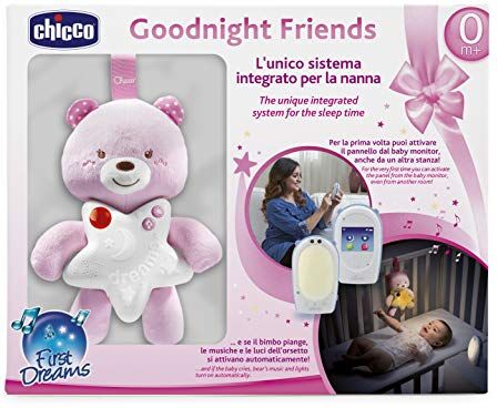 Chicco Baby Monitor e Pannello Goodnight Friends Bimba, Rosa