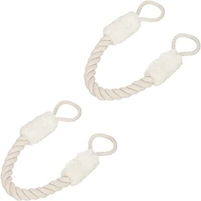 Relaxdays Fermaporta a Corda in Set da 2, L: 60 cm, Paracolpi da Maniglia, Sicurezza di Bambini e Animali, Beige Bianchi Relaxdays Fermaporta a Corda in Set da 2, L: 60 cm, Paracolpi da Maniglia, Sicurezza di Bambini e Animali, Beige Bianchi