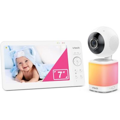 VTech monitor video per neonati con schermo LCD a colori da 7 pollici, visione panoramica a 360°,funzione Pan/Tilt/Zoom, ninne nanne e suoni calmanti,luce notturna multicolore,interfono, VTech monitor video per neonati con schermo LCD a colori da 7 pollici, visione panoramica a 360°,funzione Pan/Tilt/Zoom, ninne nanne e suoni calmanti,luce notturna multicolore,interfono,