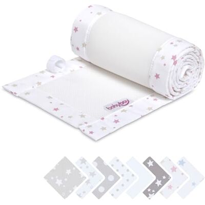 babybay Paracolpi in rete piqué 3D adatto per modello Maxi, Boxspring, Comfort e Comfort Plus, bianco mix stelle sabbia/bacche babybay Paracolpi in rete piqué 3D adatto per modello Maxi, Boxspring, Comfort e Comfort Plus, bianco mix stelle sabbia/bacche