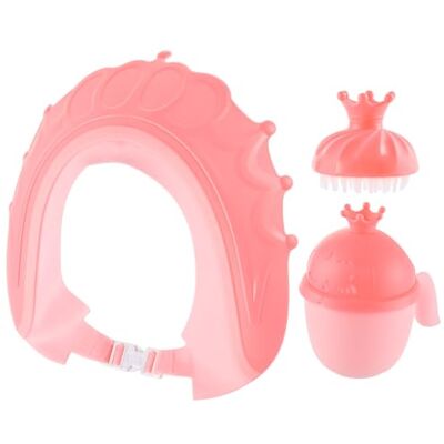 Relaxdays Set lavacapelli 3 pz, cuffia doccia, rosa corona & spazzola anti-lacrime Relaxdays Set lavacapelli 3 pz, cuffia doccia, rosa corona & spazzola anti-lacrime