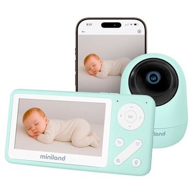 Miniland Digimonitor Anywhere Baby Monitor Dual con Telecamera Motorizzata Monitor 4,2” e App Mobile Visione Notturna, Registrazione SD, Comunicazione Bidirezionale Miniland Digimonitor Anywhere Baby Monitor Dual con Telecamera Motorizzata Monitor 4,2” e App Mobile Visione Notturna, Registrazione SD, Comunicazione Bidirezionale