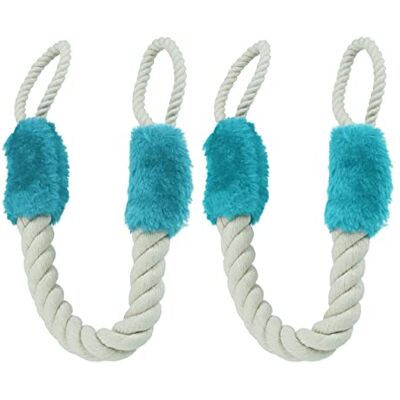 Relaxdays Fermaporta a Corda in Set da 2, L 60 cm, Paracolpi da Maniglia, Sicurezza di Bambini e Animali, Beige Turchesi Relaxdays Fermaporta a Corda in Set da 2, L 60 cm, Paracolpi da Maniglia, Sicurezza di Bambini e Animali, Beige Turchesi