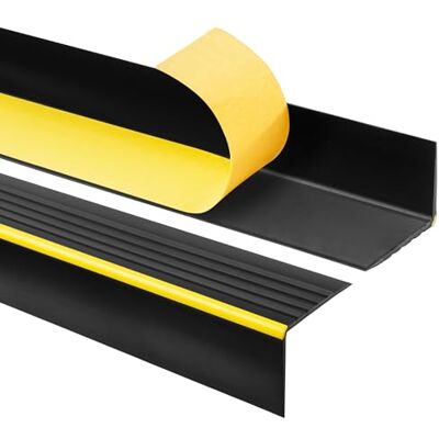 Garmin Profilo per Gradini PVC 55x40 mm Autoadesivo Nero, 100 cm Coprigradino in PVC per aree ad alto traffico, resistente all'abrasione e all'umidità, facile da montare Garmin Profilo per Gradini PVC 55x40 mm Autoadesivo Nero, 100 cm Coprigradino in PVC per aree ad alto traffico, resistente all'abrasione e all'umidità, facile da montare