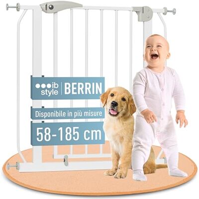IB-Style ib style Cancelletto per Bambini di Sicurezza Berrin 67-75 cm Scale e Porte, Senza forature, Metallo, 90° Stop, Anche per Cani e Animali Domestici, Bianco IB-Style ib style Cancelletto per Bambini di Sicurezza Berrin 67-75 cm Scale e Porte, Senza forature, Metallo, 90° Stop, Anche per Cani e Animali Domestici, Bianco
