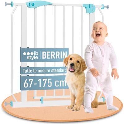 IB-Style Cancelletto di Sicurezza Berrin Per Porte, Scale, Senza Forare, Metallo, Montaggio Semplici, Per Bambini, Cani, Bianco Turchese, Larghezza: 105-115 cm IB-Style Cancelletto di Sicurezza Berrin Per Porte, Scale, Senza Forare, Metallo, Montaggio Semplici, Per Bambini, Cani, Bianco Turchese, Larghezza: 105-115 cm