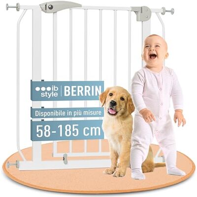 IB-Style Cancelletto per Bambini di Sicurezza Berrin 58-185 cm Scale e Porte, Senza forature, Metallo, 90° Stop, Barriera animali, Bianco, 140-150 cm IB-Style Cancelletto per Bambini di Sicurezza Berrin 58-185 cm Scale e Porte, Senza forature, Metallo, 90° Stop, Barriera animali, Bianco, 140-150 cm