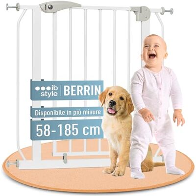 IB-Style Cancelletto per Bambini di Sicurezza Berrin 58-185 cm Scale e Porte, Senza forature, Metallo, 90° Stop, Protezione bimbi, Bianco, 165-175 cm IB-Style Cancelletto per Bambini di Sicurezza Berrin 58-185 cm Scale e Porte, Senza forature, Metallo, 90° Stop, Protezione bimbi, Bianco, 165-175 cm