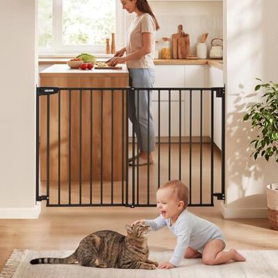 VEVOR Cancelletto di Sicurezza per Bambini, Larghezza Regolabile da 778 a 1210 mm, Altezza 760 mm, Colore Nero, Senza Barra Inferiore, con Kit di Montaggio, per Scale Porte e Casa Bimbi e Animali VEVOR Cancelletto di Sicurezza per Bambini, Larghezza Regolabile da 778 a 1210 mm, Altezza 760 mm, Colore Nero, Senza Barra Inferiore, con Kit di Montaggio, per Scale Porte e Casa Bimbi e Animali