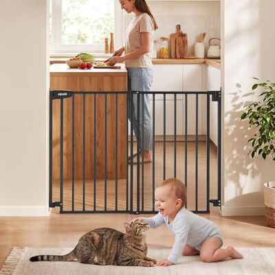 VEVOR Cancelletto di Sicurezza per Bambini, Barriera Larghezza Regolabile da 720 a 1085 mm Altezza 920 mm, Colore Nero, Senza Barra Inferiore, con Kit di Montaggio e Foratura, per Protezione Bambini VEVOR Cancelletto di Sicurezza per Bambini, Barriera Larghezza Regolabile da 720 a 1085 mm Altezza 920 mm, Colore Nero, Senza Barra Inferiore, con Kit di Montaggio e Foratura, per Protezione Bambini