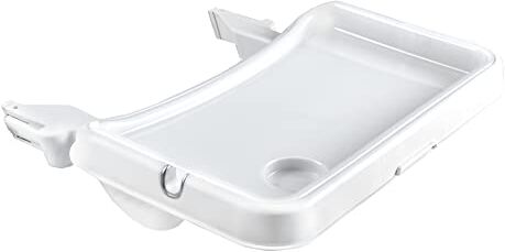 Hauck Vassoio Alpha Tray Adatto per Seggiolone Pappa Alpha Plus e Beta Plus Regolabile in Profondità, Rimovibile Bordo Rialzato e Portabicchiere Bianco