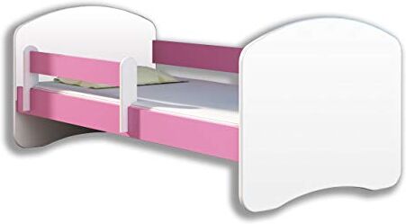 ACMA Letto per bambino Cameretta per bambino con materasso Lettino bambini (Rosa, 140x70)