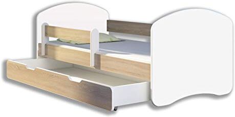 ACMA Letto per bambino Cameretta per bambino con materasso Lettino bambini (Sonoma, 140x70 + Cassetto)