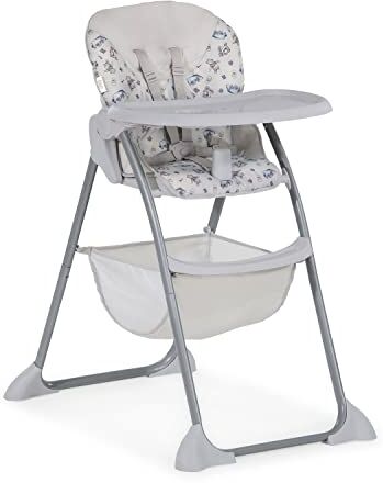 Hauck Seggiolone Pappa Sit N Fold Seggiolone Bambini da 6 Mesi fino a 15kg Pieghevole, Compatto con Vassoio e Schienale Regolabile Grande Cesto Portaoggetti Grigio/Beige, Winnie The Pooh