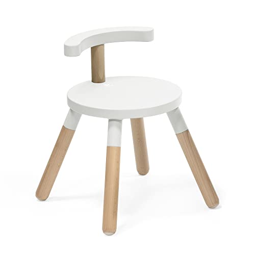 Stokke Sedia, White Versione 2023 Altezza della seduta regolabile e schienale rimovibile Realizzata in legno di faggio Per bambini da 1,5 a 8 anni