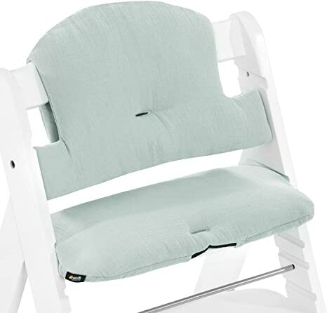 Hauck Cuscino Seggiolone Highchair Pad Select Cuscino da Seduta per il Seggiolone Alpha+ in Cotone Facile da Fissare, 2 Pezzi Menta, Muslin