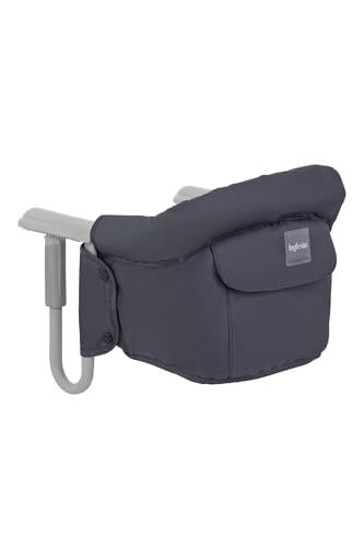 Inglesina Fast, Seggiolino da Tavolo Pieghevole, Grigio (Grey), Facile Trasportare, Lavabile, Installazione Sicura, Fino a 15 kg, 35 x 27 42 cm