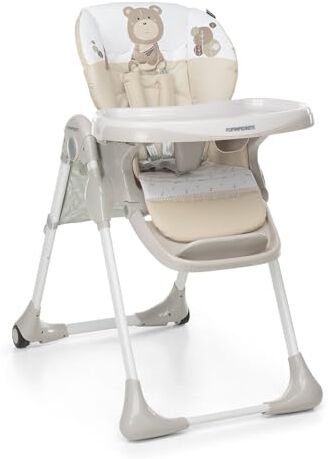 Foppapedretti Seggiolone Meeting, bambini da 6 mesi a 3 anni (fino a 15 Kg), Seduta/Poggiapiedi/Schienale Regolabili, Cesto Porta Oggetti, Stabile e Confortevole, con Imbottitura Lavabile, Augh