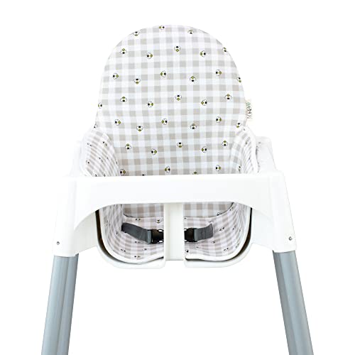 JYOKO KIDS Cuscino per il seggiolone compatibile con Ikea antilop, 100% Cotone (Picnic Vichy)