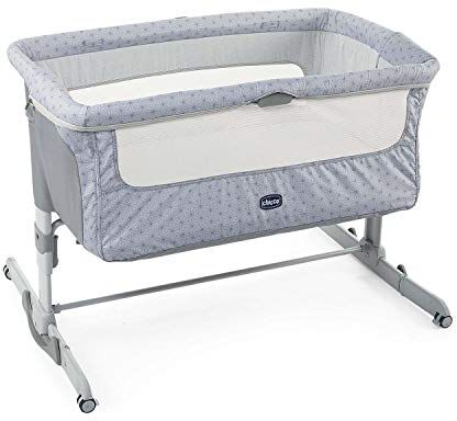 Chicco Next2Me Dream Culla Neonato Fianco Letto per Cosleeping Lettino con Materasso, Modalità Dondolo, Spondina Apribile, 4 Ruote e Borsa da Viaggio 0-6 Mesi, 9 Kg, Silver