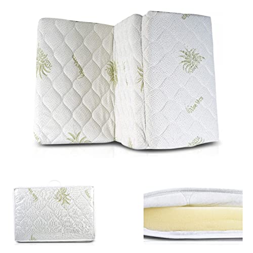 Moni materasso lettino Dreamland pieghevole 120 x 60 x 5cm rivestimento lavabile, colorazione:bianco 2