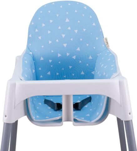 JYOKO KIDS Cuscino per il seggiolone compatibile con Ikea antilop, 100% Cotone (Blue Sparkles)