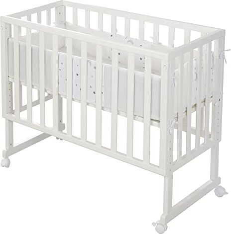 roba Safe asleep 3in1, bianco, per tutte le altezze del letto dei genitori, include materasso ventilato, nido ventilato e barriera, unisex