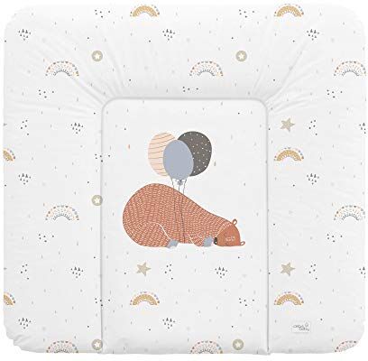 Ceba Baby ® Fasciatoio Materassino Fasciatoio neonato morbido Cuscino Fasciatoio Lavabile per bambine e bambini certificato Öko-Tex impermeabile 75x70 cm grande orso