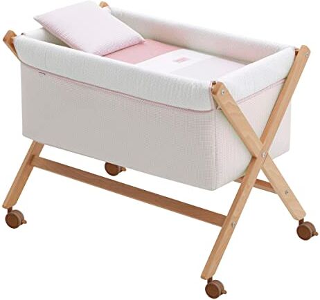 Cambrass Culla X Di Legno Une Vichy10 Rosa/Natural 55X87X74 Cm